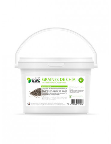 Graines de Chia 1kg ESC – Bien-être, immunité et hydratation du cheval