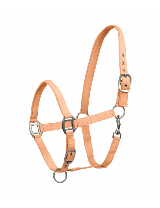 Licol PERLON satin pêche COB