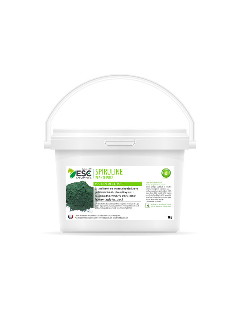 Complément alimentaire Spiruline 1 kg ESC – Vitalité, muscles et immunité du cheval