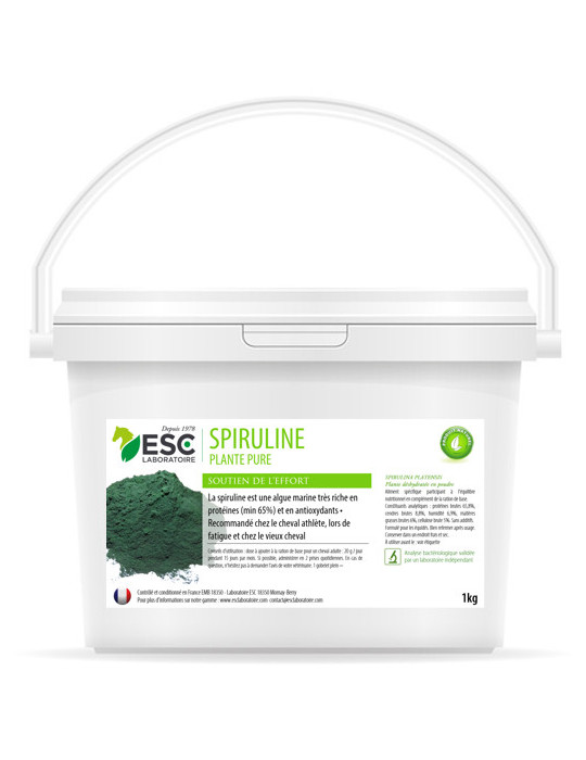 Complément alimentaire Spiruline 1 kg ESC – Vitalité, muscles et immunité du cheval