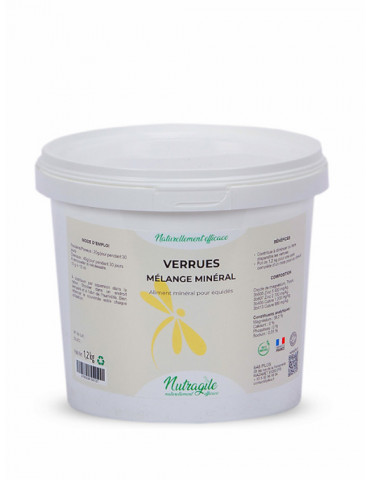 Mélange minéral Verrues Nutragile 1,2 kg pour chevaux. Thuya, magnésium et cuivre pour aider à réduire les verrues