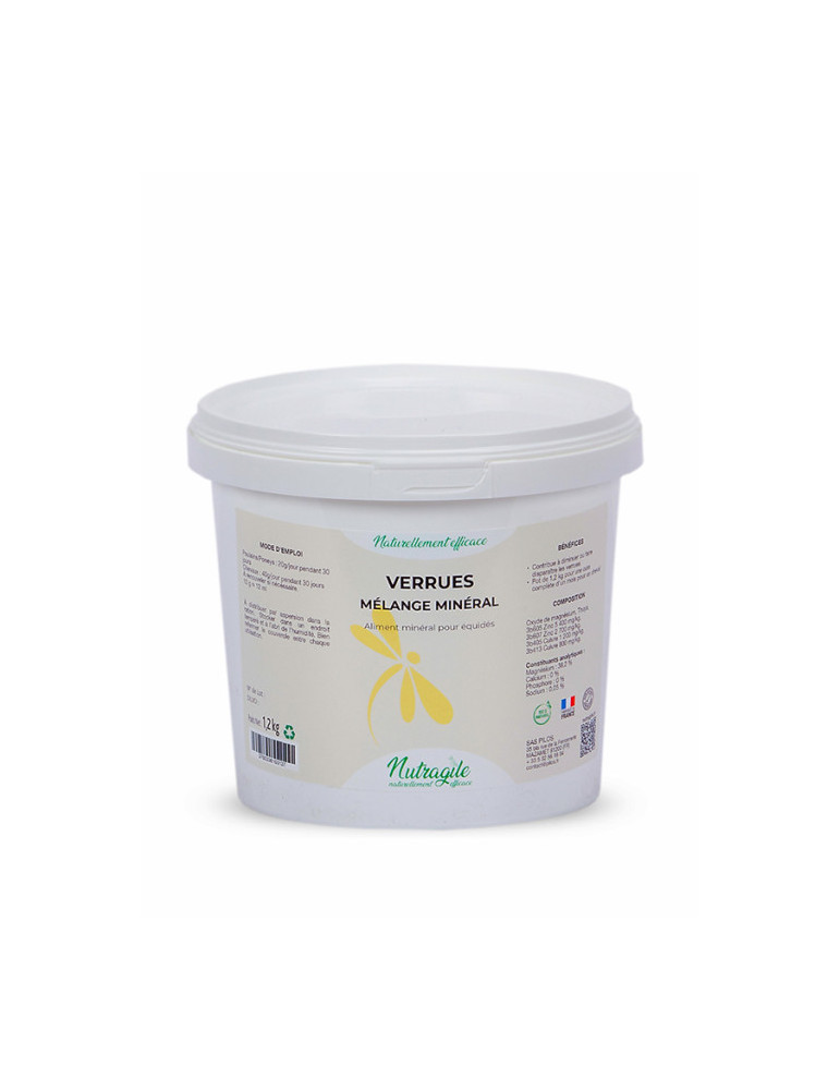 Mélange minéral Verrues Nutragile 1,2 kg pour chevaux. Thuya, magnésium et cuivre pour aider à réduire les verrues