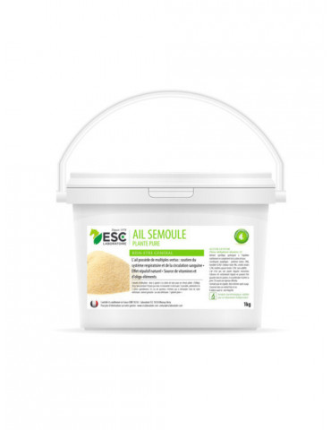 Complément alimentaire ail semoule 1 kg ESC. Soutient le système respiratoire, la circulation sanguine et la flore intestinale.