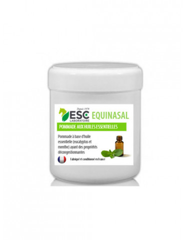 Equinasal 200 ml ESC – Pommade pour naseaux du cheval. Aux huiles essentielles d’eucalyptus, menthe et pin pour dégager les voie