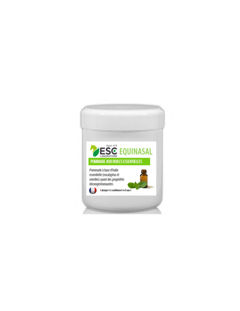 Equinasal 200 ml ESC – Pommade pour naseaux du cheval. Aux huiles essentielles d’eucalyptus, menthe et pin pour dégager les voie