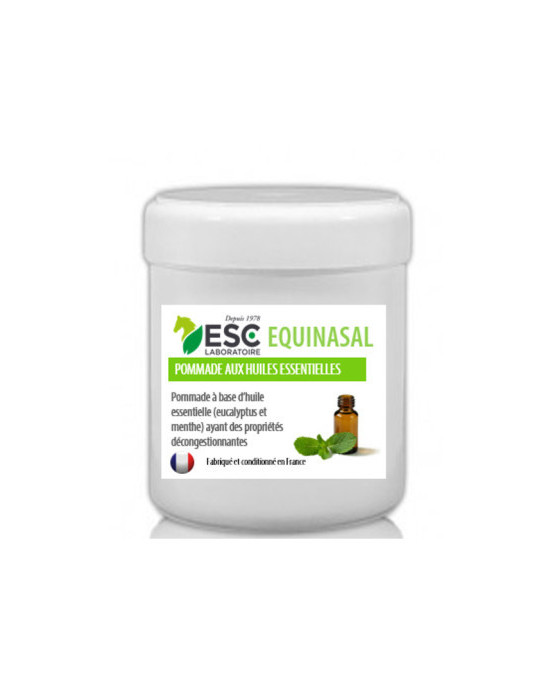 Equinasal 200 ml ESC – Pommade pour naseaux du cheval. Aux huiles essentielles d’eucalyptus, menthe et pin pour dégager les voie