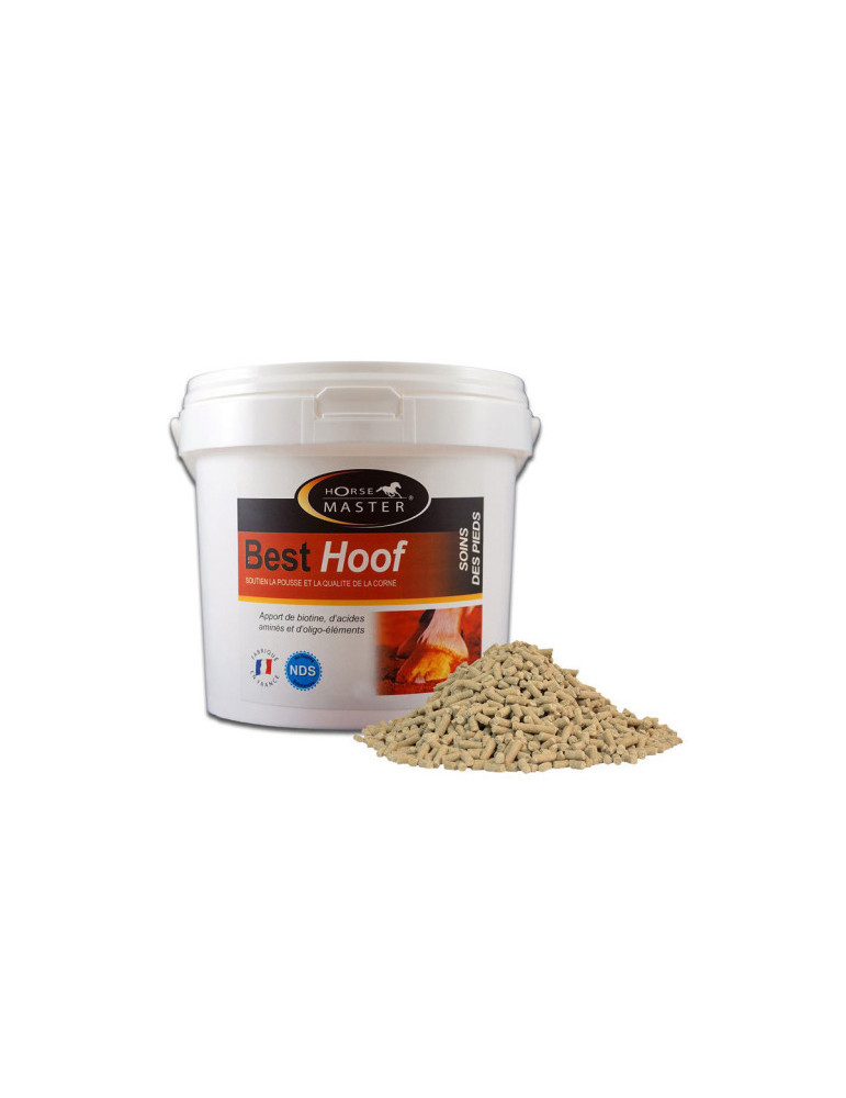 Le complément alimentaire Best Hoof Biotine 2kg Horse Master a été conçu pour favoriser la pousse de la corne et améliorer la so
