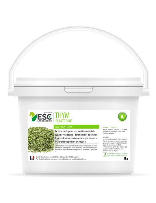 THYM - Hygiène et confort respiratoire cheval - Plante pure 1KG