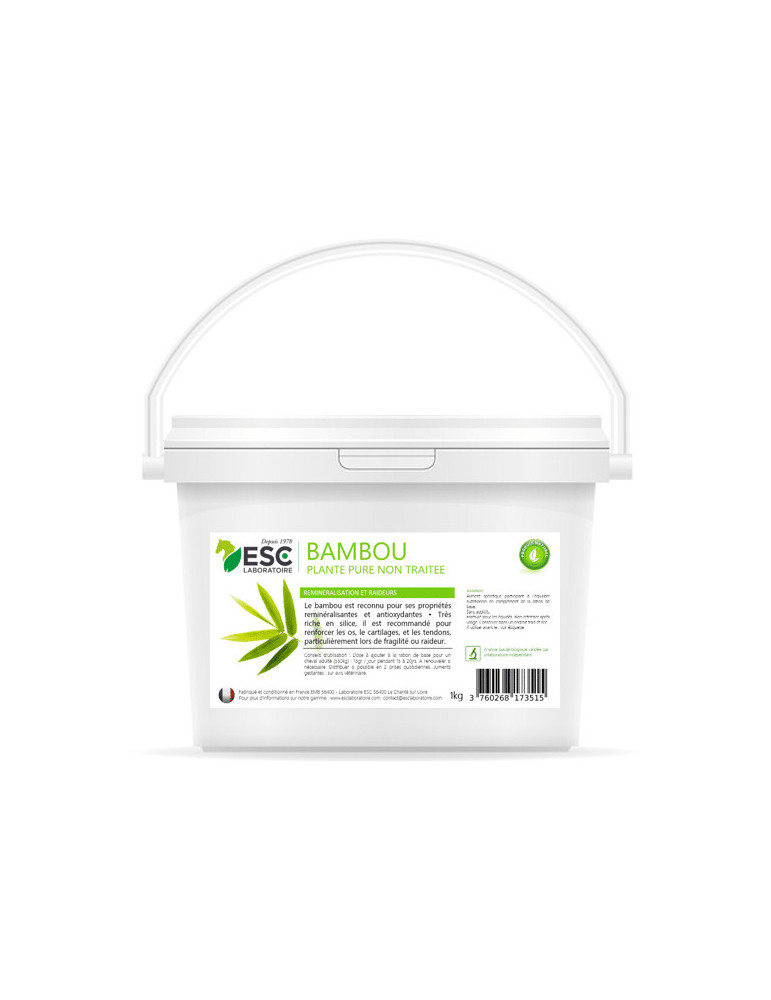 Bambou 1kg ESC – Complément naturel riche en silice pour articulations et tendons du cheval