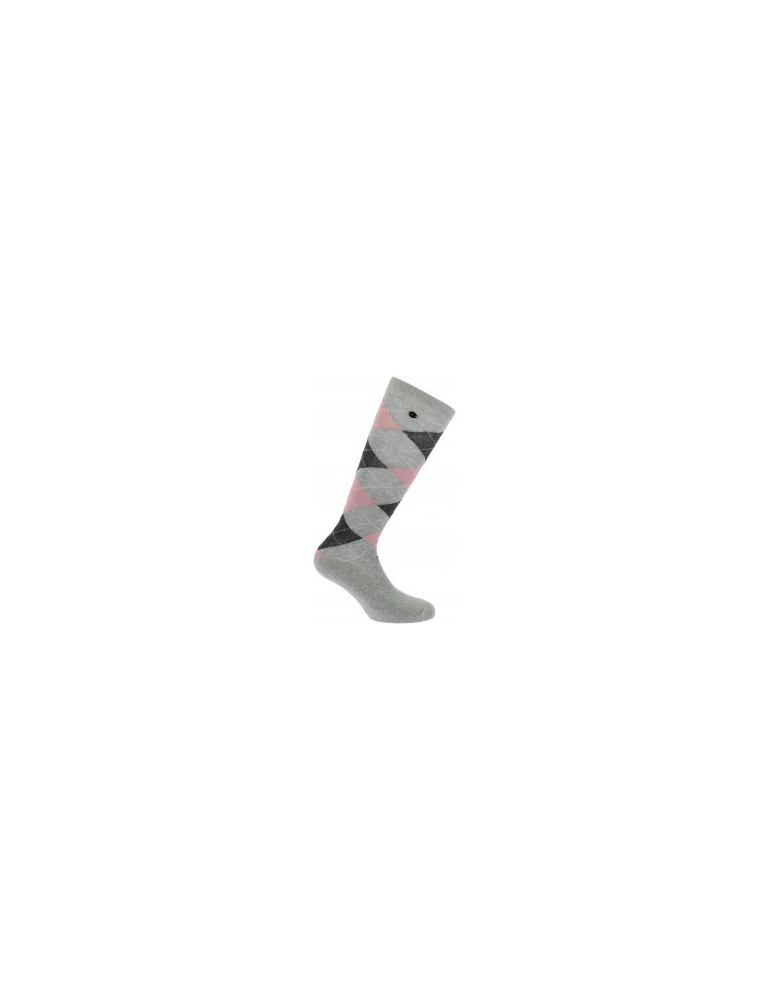 Chaussettes ARGYLE gris/rose 35-38
