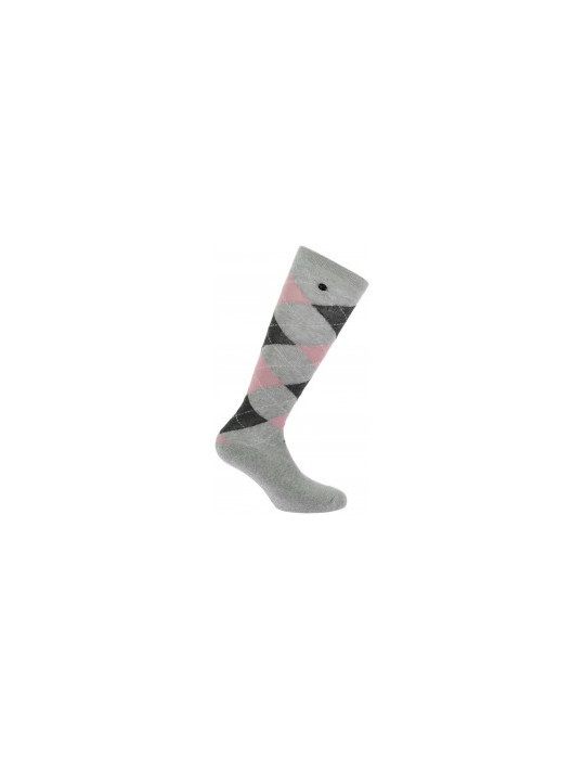 Chaussettes ARGYLE gris/rose 35-38