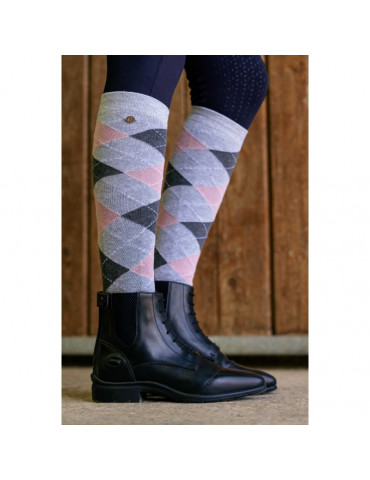 Chaussettes ARGYLE gris/rose 35-38 2