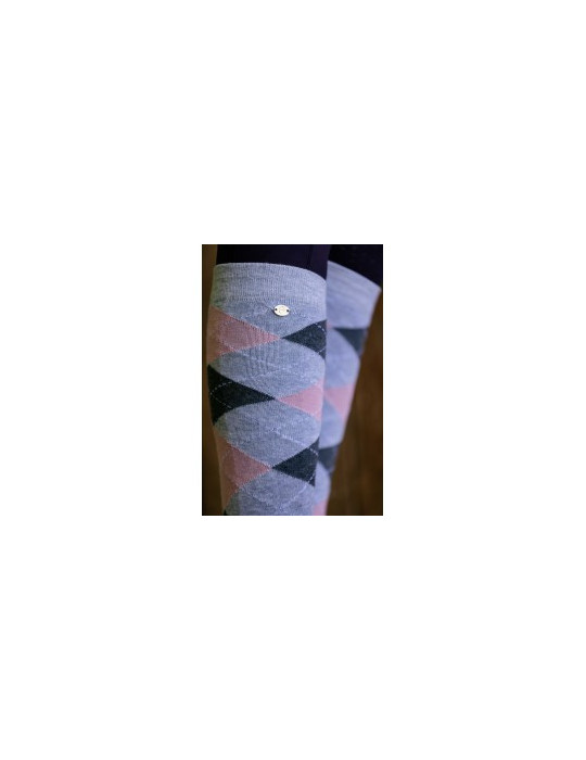 Chaussettes ARGYLE gris/rose 35-38
