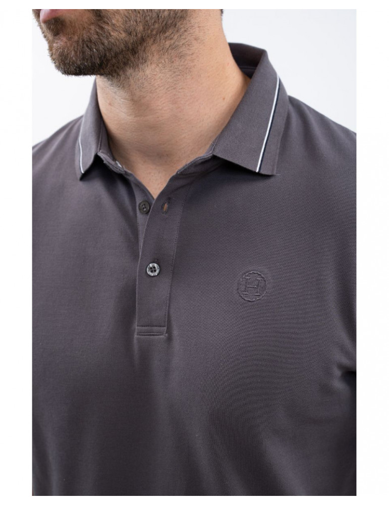 Polo Harcour Oscar homme ardoise, taille XL