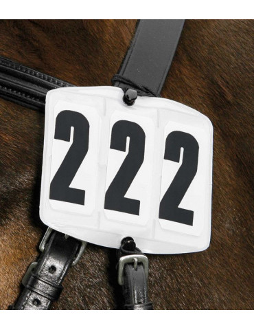 Numéros de départ pour bride, carrés, avec élastiques, blanc