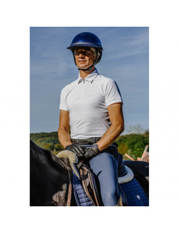 Polo Equi-Thème Chris manches courtes blanc, taille M