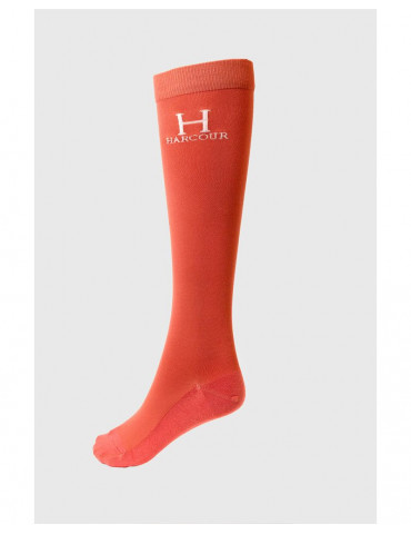 Chaussettes Badminton Harcour pamplemousse, taille 35-39