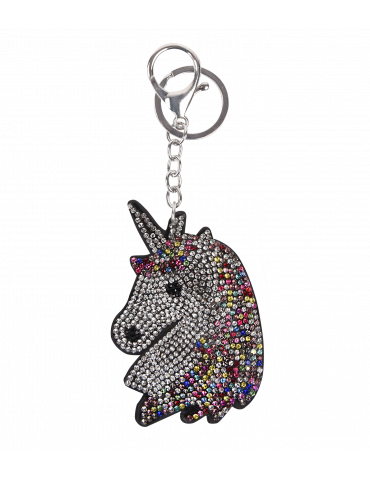 Porte-clés licorne Waldhausen argent/multicolore tête