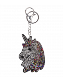 Porte-clés licorne Waldhausen argent/multicolore tête