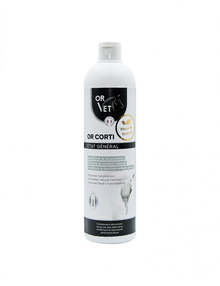 Or-Corti 500ml Or-Vet – Soutien naturel pour chevaux sensibles et sportifs