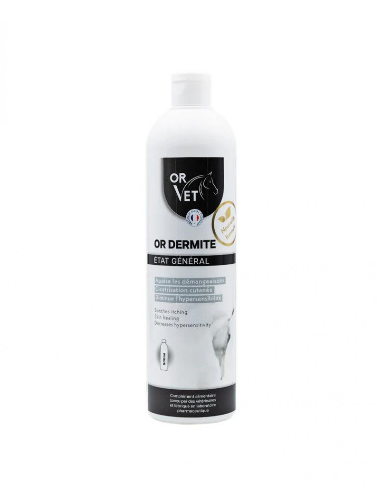 Or-Dermite 500ml Or-Vet – Complément apaisant contre la dermite du cheval