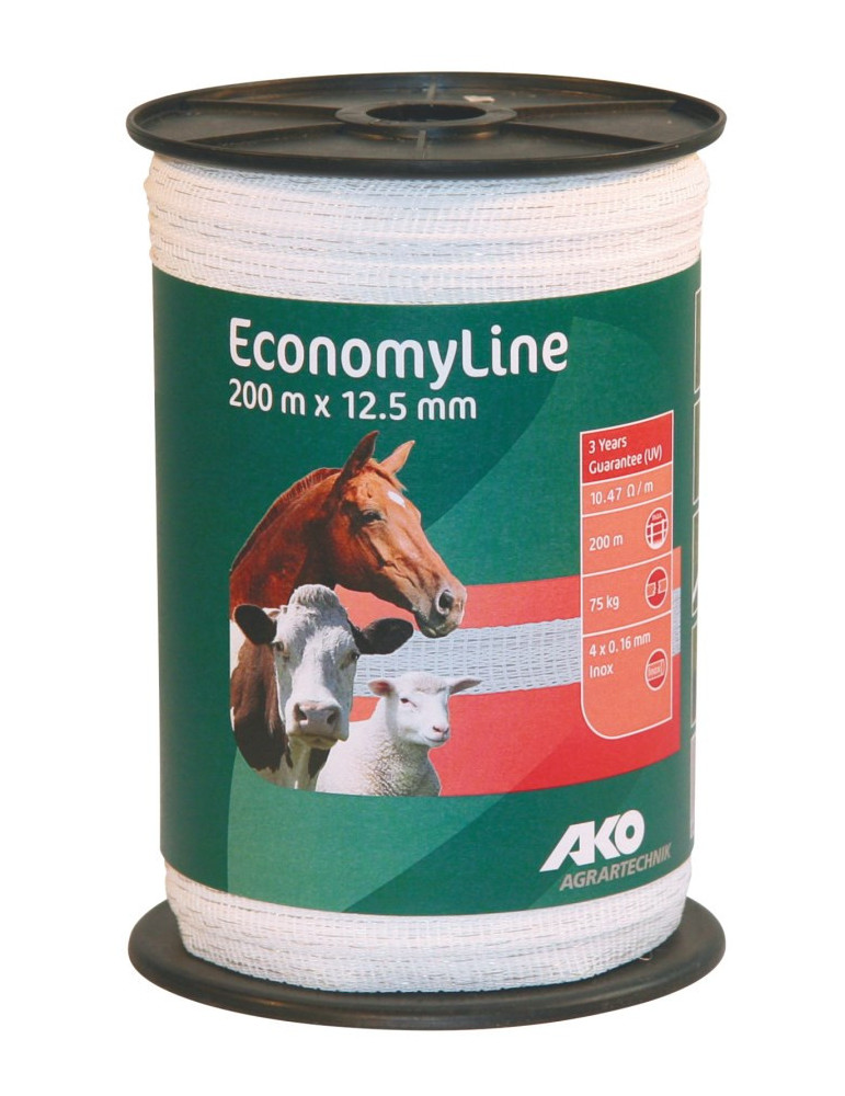 Ruban EconomyLine Ako blanc, 40 mm, 200 m