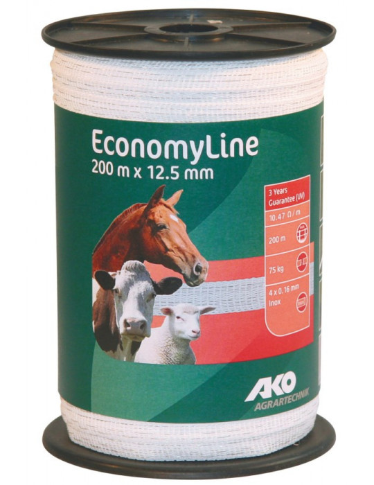 Ruban EconomyLine Ako blanc, 40 mm, 200 m