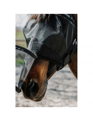 Masque anti-mouche UV 2 en 1 noir S 2