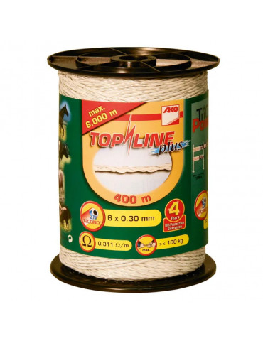 Fil Topline Plus Kerbl blanc, 400 m
