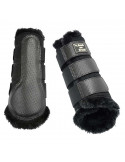 Guêtres fourrure mesh 3D noires, taille L