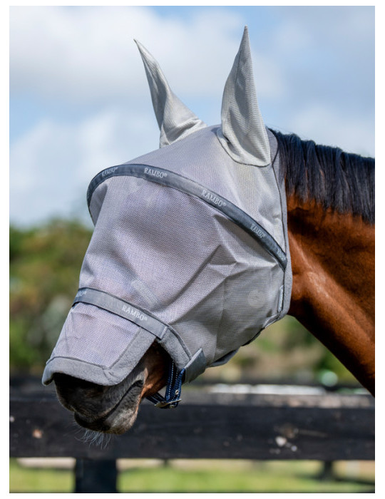 Masque Rambo FULL silver/navy
