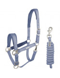 Licol Waldhausen Velvet bleu océan, taille Cob