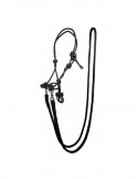 Licol nodal HKM rênes/longes noir, taille Full