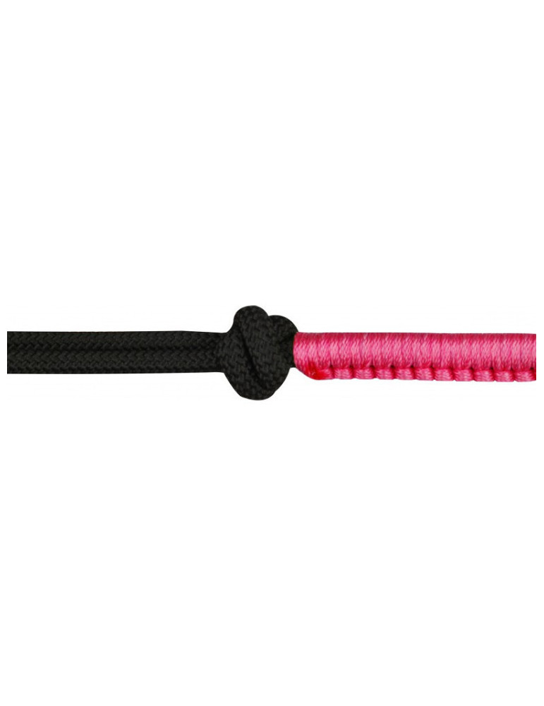 Licol éthologique + longe noir/fuchsia FULL