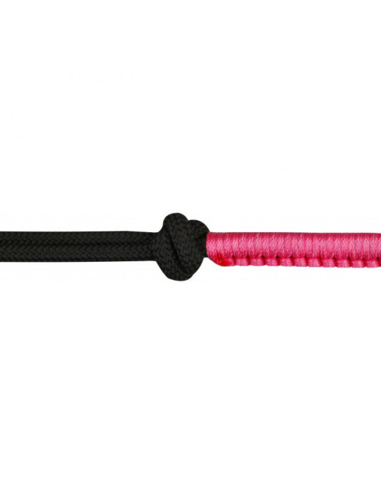 Licol éthologique + longe noir/fuchsia FULL