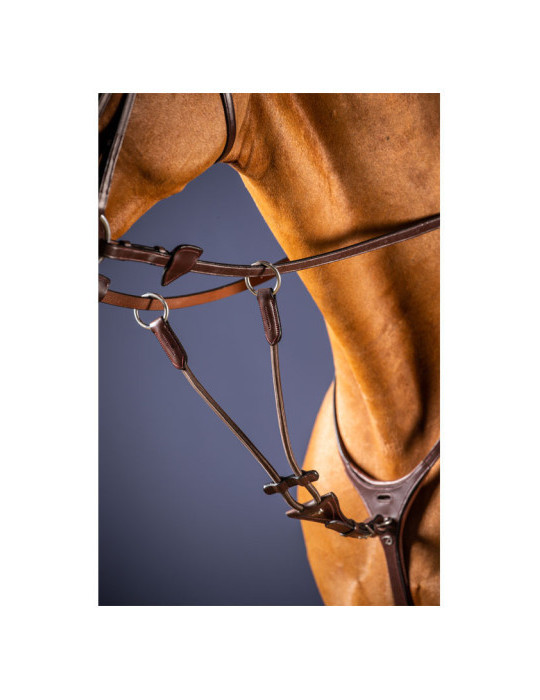 Attache élastique de martingale à anneaux Dy'on marron, taille Full