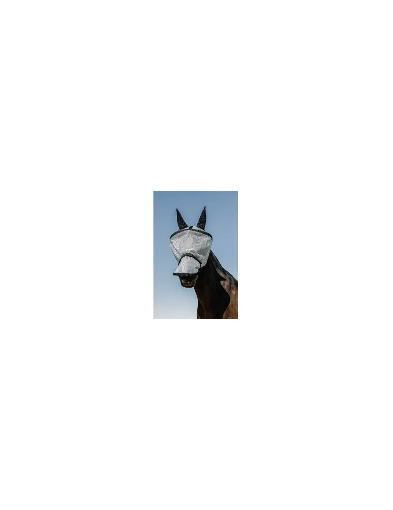 Masque anti mouche silver/dark grey taille cheval