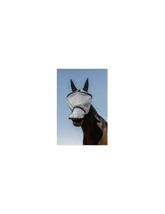 Masque anti mouche silver/dark grey taille cheval