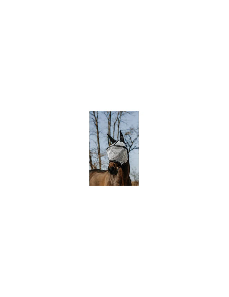 Masque anti mouche silver/dark grey taille cheval