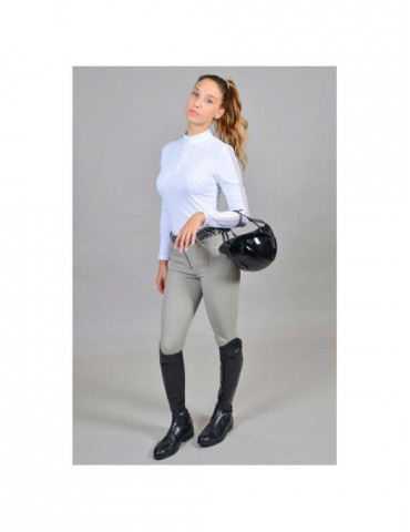 Pannie Polo de concours ML Femme Rider - Blanc (White) - XS - Nature H 2