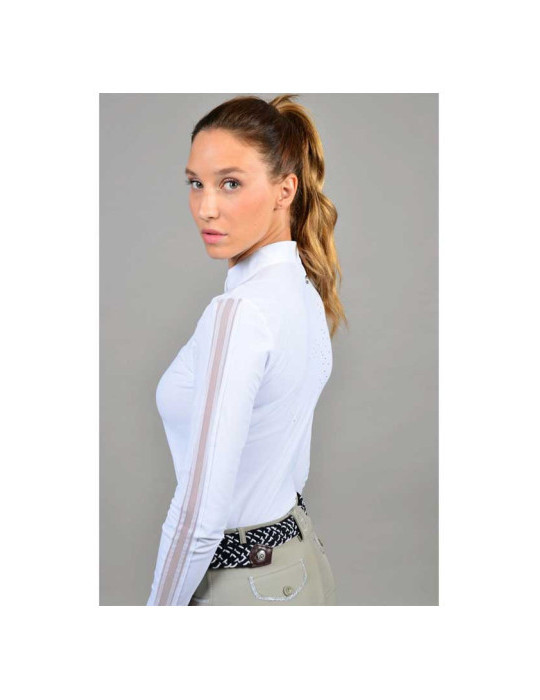 Pannie Polo de concours ML Femme Rider - Blanc (White) - XS - Nature H