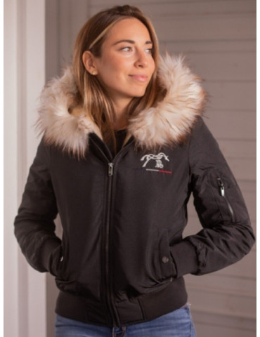 Blouson LYON GLITTER noir L - Nature Horse Langon