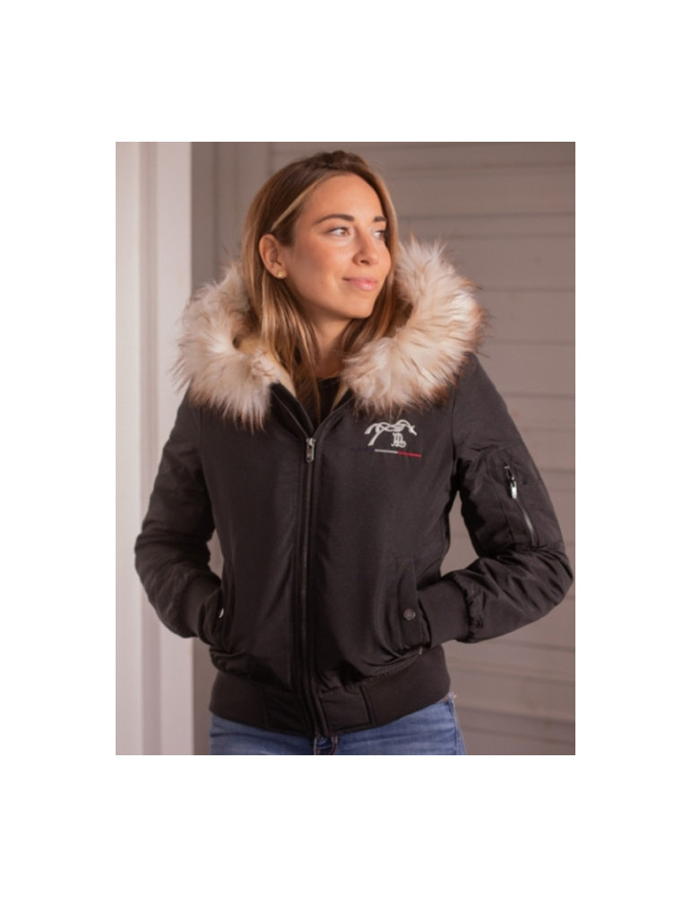 Blouson LYON GLITTER noir L - Nature Horse Langon