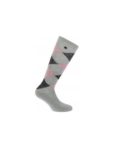 Chaussettes ARGYLE gris/rose 39-41 - Nature Horse Langon