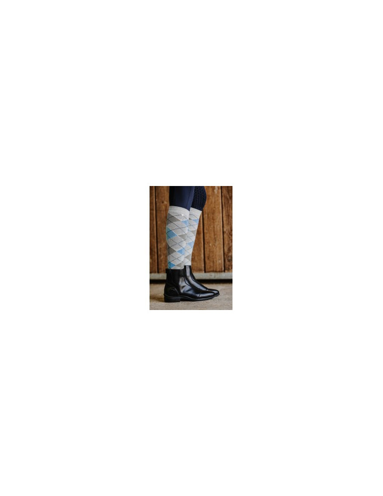 Chaussettes ARGYLE gris/ciel 35/38 - Nature Horse Langon
