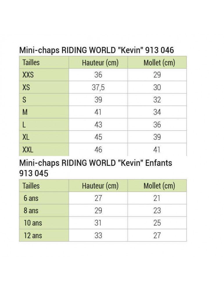 Chaps riding world noir kevin XXS - Nature Horse Langon