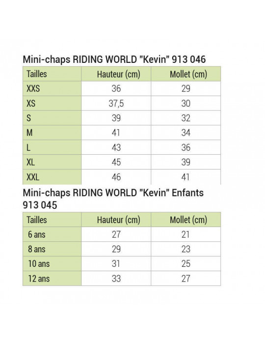 Chaps riding world noir kevin XXS - Nature Horse Langon