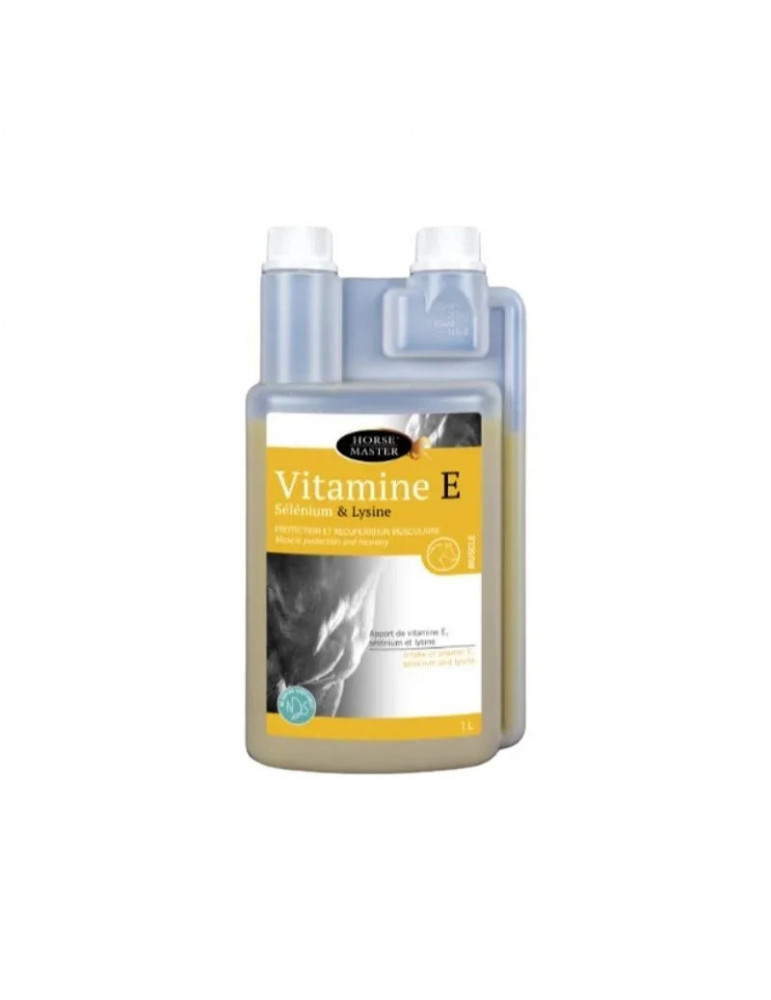 Vitamine E Sélénium & Lysine liquide 1L Horse Master | Récupération et muscles cheval