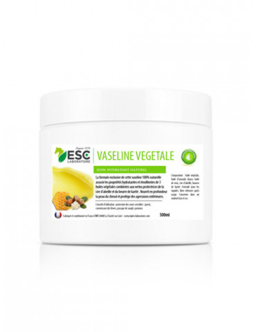 Vaseline végétale 500ml ESC | Soin naturel protecteur pour la peau du cheval