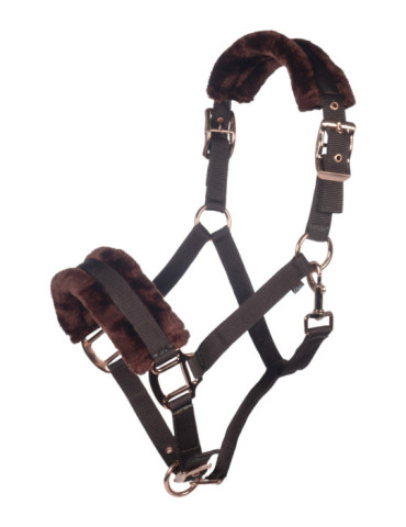 Licol HKM Rosegold Glamour brun, taille Cheval